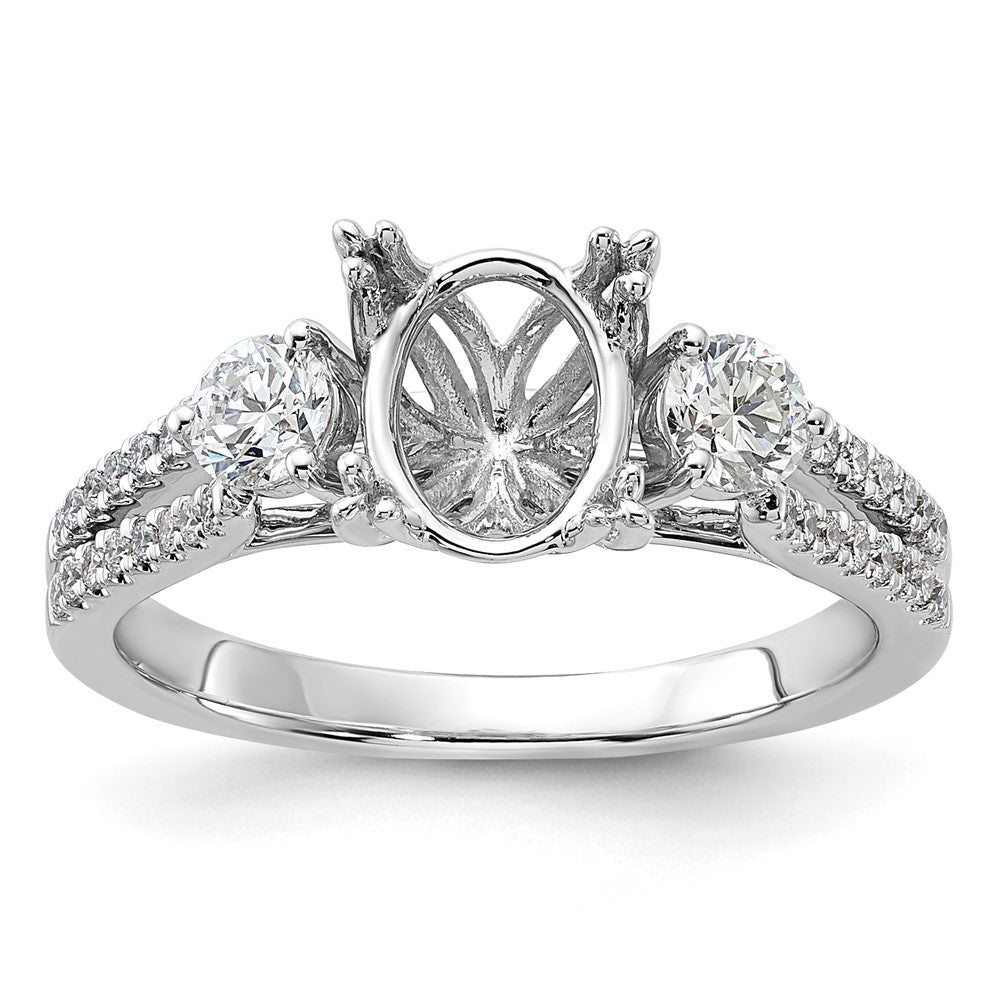 14K Weißgold Verlobungsring mit ovalem 1,5 ct. Diamant-Mittelstein, laborgezüchtet, und 0,5 ct. Diamanten VS/SI+ G+