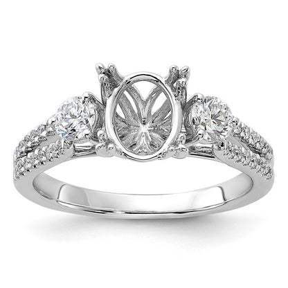 14K Weißgold Verlobungsring mit ovalem 1,5 ct. Diamant-Mittelstein, laborgezüchtet, und 0,5 ct. Diamanten VS/SI+ G+