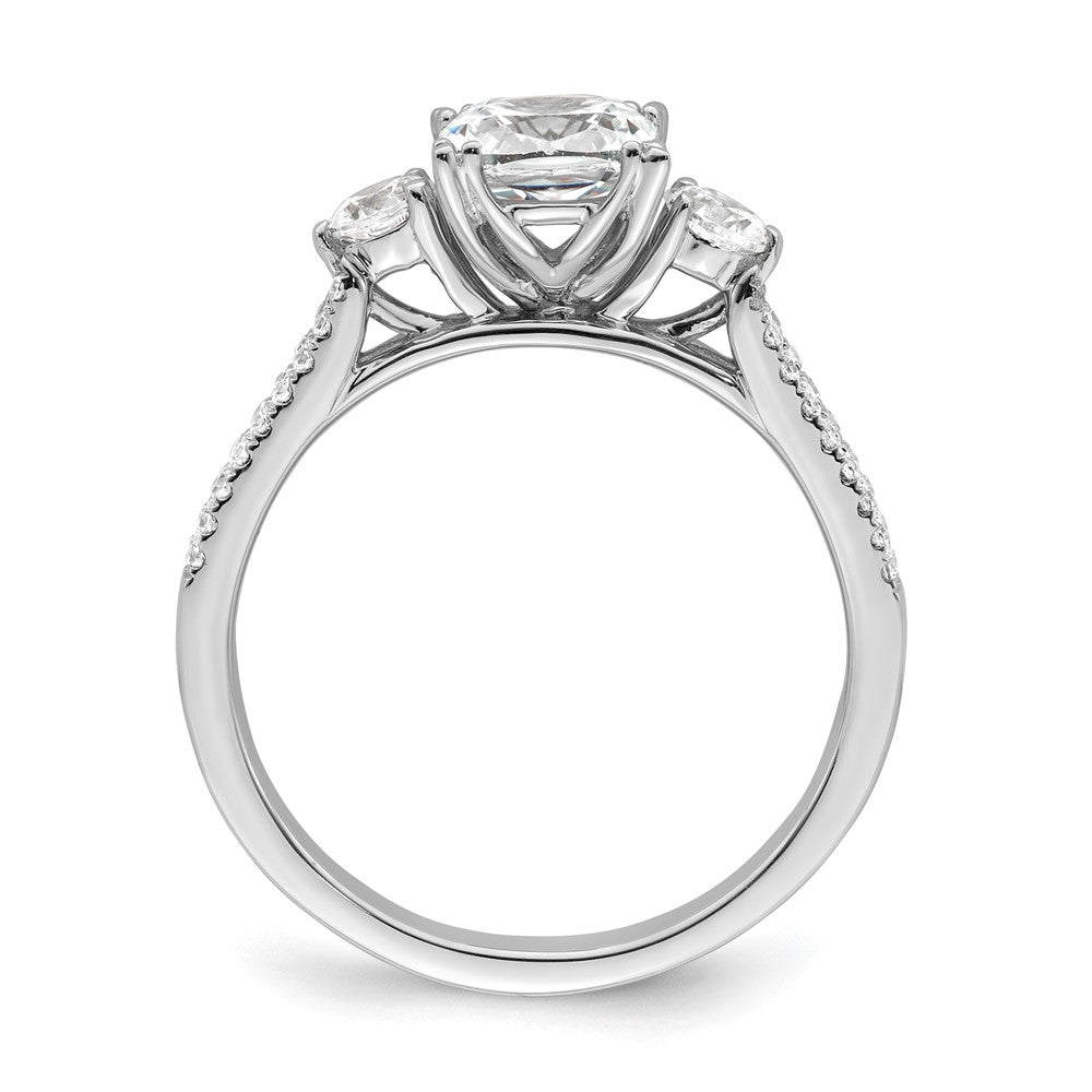 14K Weißgold 0,75 ct. Labor gezüchteter Diamant VS/SI+ G+ 1 ct. Center Kissenschliff Verlobungsring