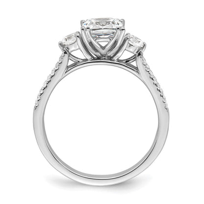 14K Weißgold 0,75 ct. Labor gezüchteter Diamant VS/SI+ G+ 1 ct. Center Kissenschliff Verlobungsring