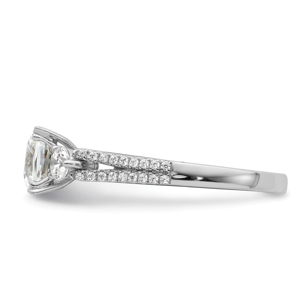 14K Weißgold 0,75 ct. Labor gezüchteter Diamant VS/SI+ G+ 1 ct. Center Kissenschliff Verlobungsring