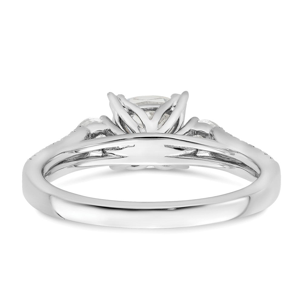 14K Weißgold 0,75 ct. Labor gezüchteter Diamant VS/SI+ G+ 1 ct. Center Kissenschliff Verlobungsring