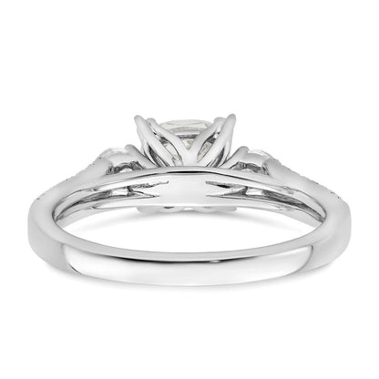 14K Weißgold 0,75 ct. Labor gezüchteter Diamant VS/SI+ G+ 1 ct. Center Kissenschliff Verlobungsring