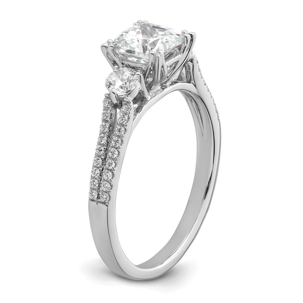 14K Weißgold 0,75 ct. Labor gezüchteter Diamant VS/SI+ G+ 1 ct. Center Kissenschliff Verlobungsring