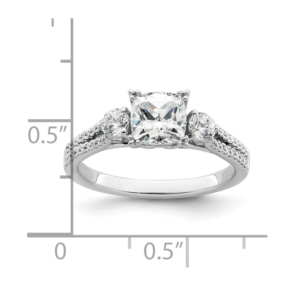 14K Weißgold 0,75 ct. Labor gezüchteter Diamant VS/SI+ G+ 1 ct. Center Kissenschliff Verlobungsring