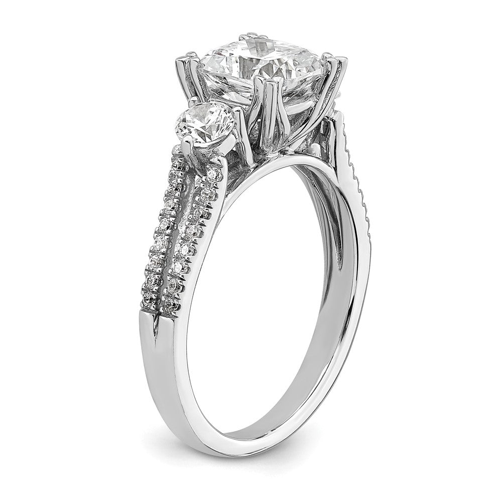 14K Weißgold Verlobungsring mit im Labor gezüchteten Diamanten VS/SI FGH
