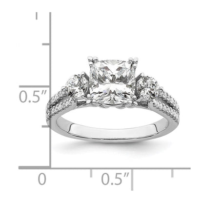 14K Weißgold Verlobungsring mit im Labor gezüchteten Diamanten VS/SI FGH