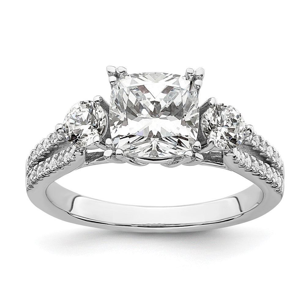 14K Weißgold Verlobungsring mit im Labor gezüchteten Diamanten VS/SI FGH