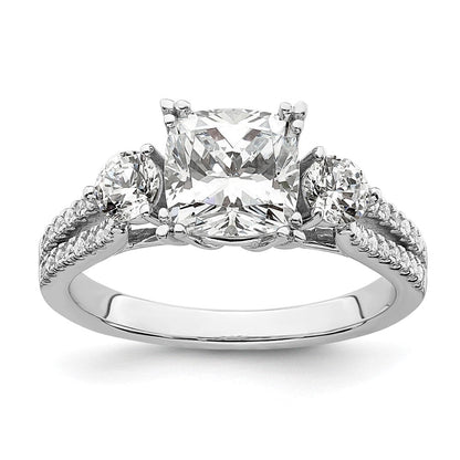 14K Weißgold Verlobungsring mit im Labor gezüchteten Diamanten VS/SI FGH