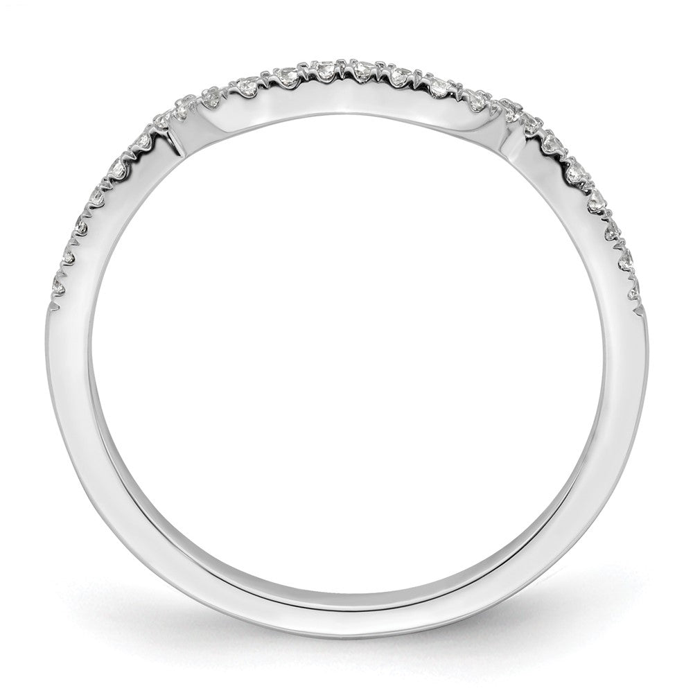 14K Weißgold 1/8 Karat Diamant Contoured Komplett Ehering