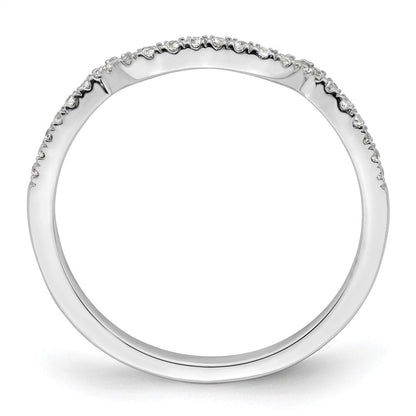 14K Weißgold 1/8 Karat Diamant Contoured Komplett Ehering