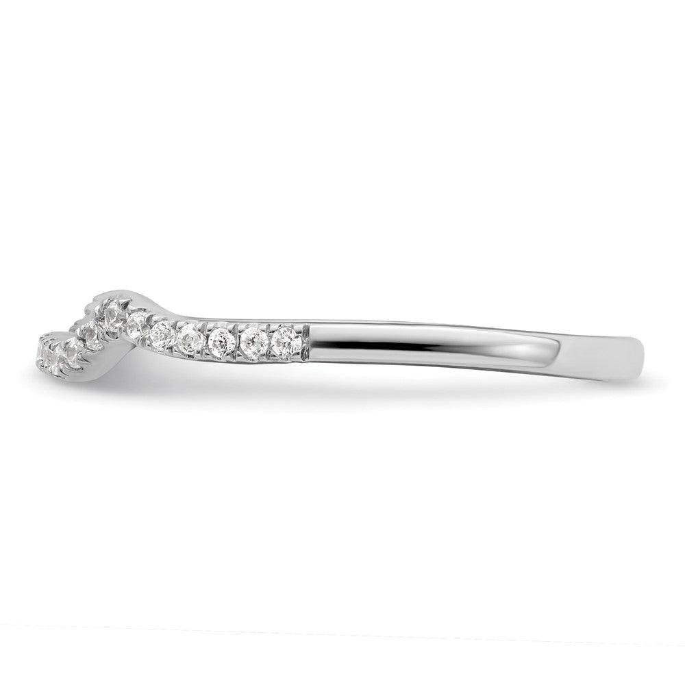 14K Weißgold 1/8 Karat Diamant Contoured Komplett Ehering