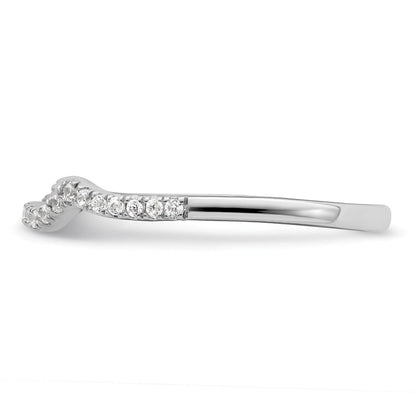 14K Weißgold 1/8 Karat Diamant Contoured Komplett Ehering