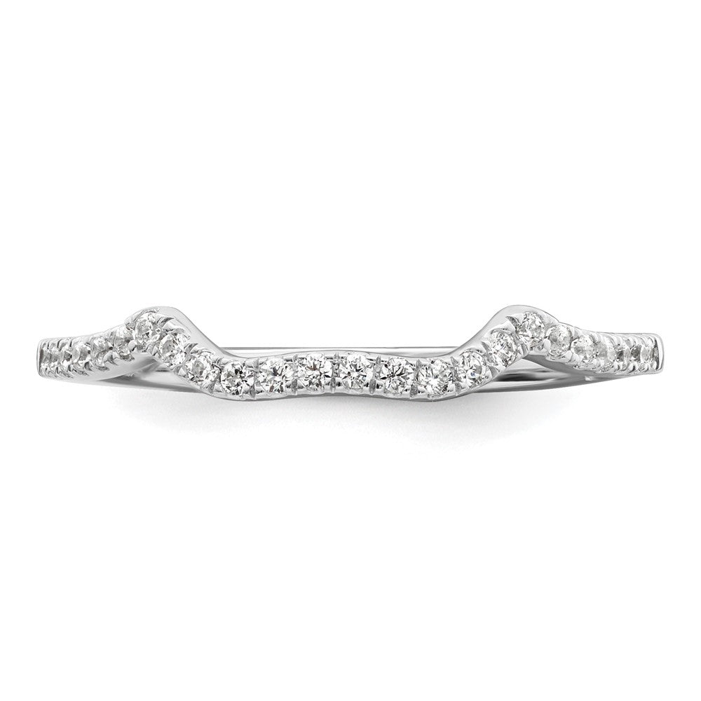 14K Weißgold 1/8 Karat Diamant Contoured Komplett Ehering
