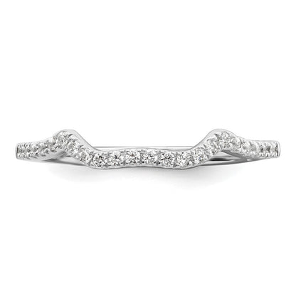 14K Weißgold 1/8 Karat Diamant Contoured Komplett Ehering