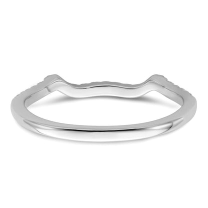 14K Weißgold 1/8 Karat Diamant Contoured Komplett Ehering