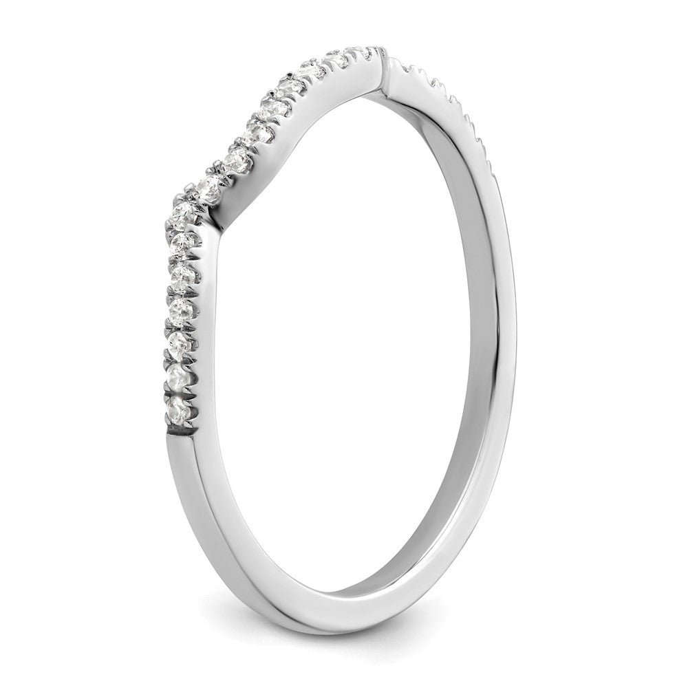 14K Weißgold 1/8 Karat Diamant Contoured Komplett Ehering