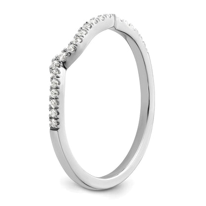 14K Weißgold 1/8 Karat Diamant Contoured Komplett Ehering