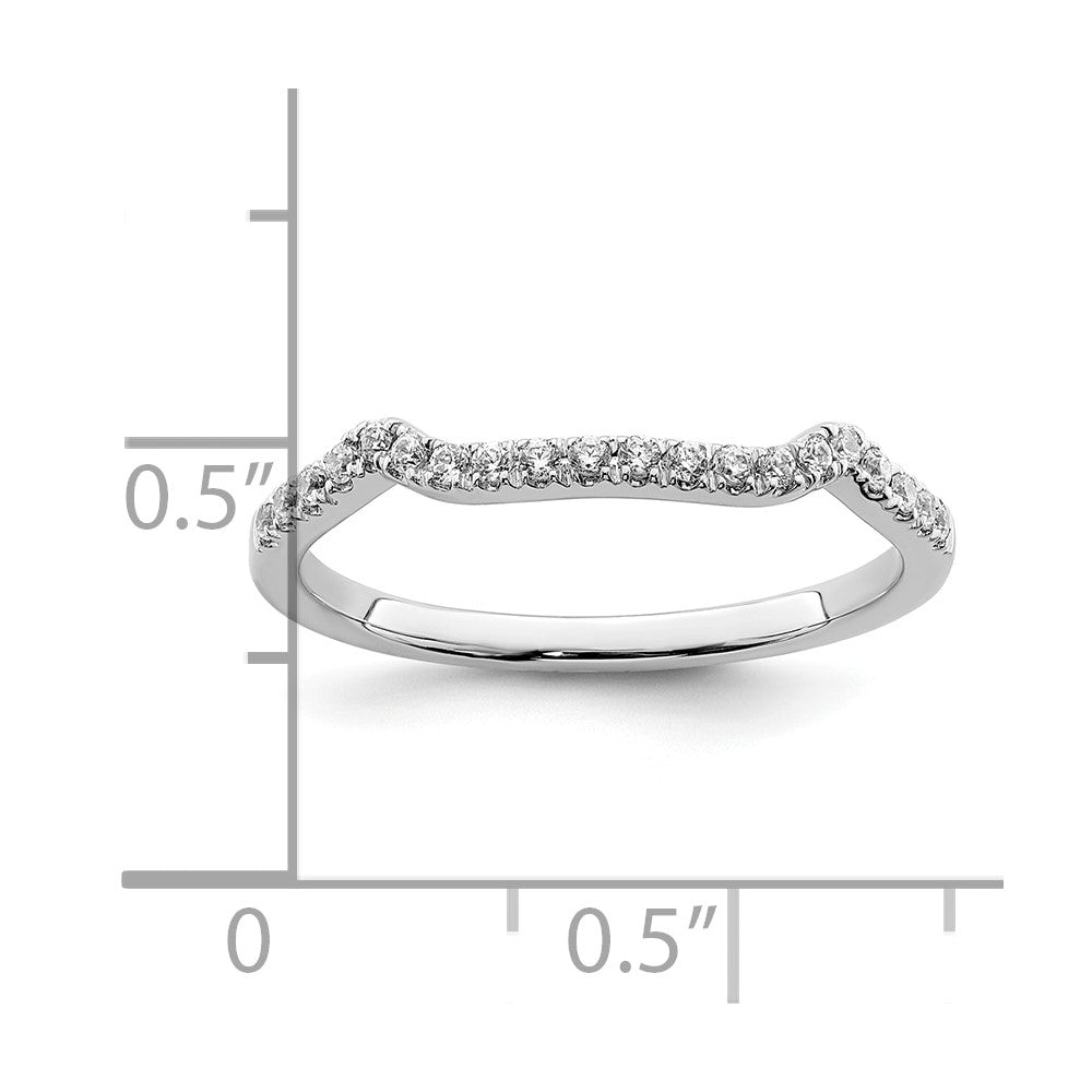 14K Weißgold 1/8 Karat Diamant Contoured Komplett Ehering