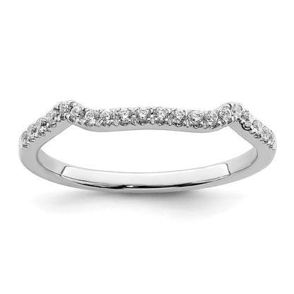 14K Weißgold 1/8 Karat Diamant Contoured Komplett Ehering