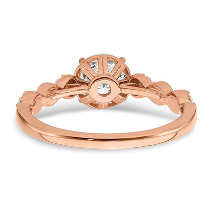 14K Roségold (holds 1 Karat (6.5mm) Rund Mittig) 1/8 Diamant Halbfassung Verlobungsring