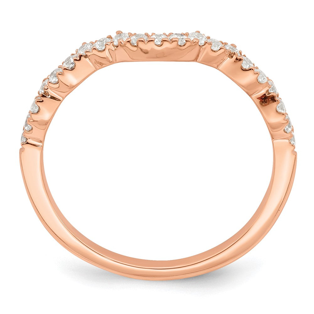 14K Roségold 1/4 Karat Diamant Contoured Komplett Ehering