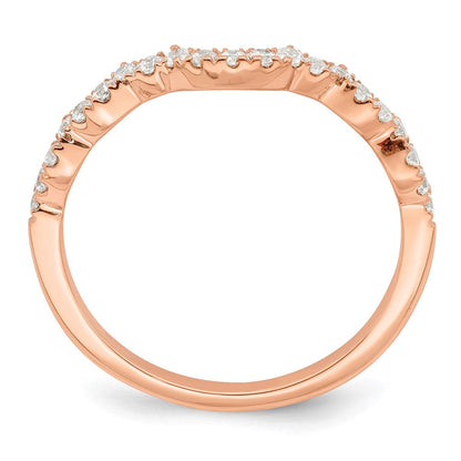 14K Roségold 1/4 Karat Diamant Contoured Komplett Ehering