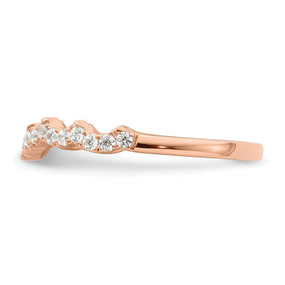 14K Roségold 1/4 Karat Diamant Contoured Komplett Ehering