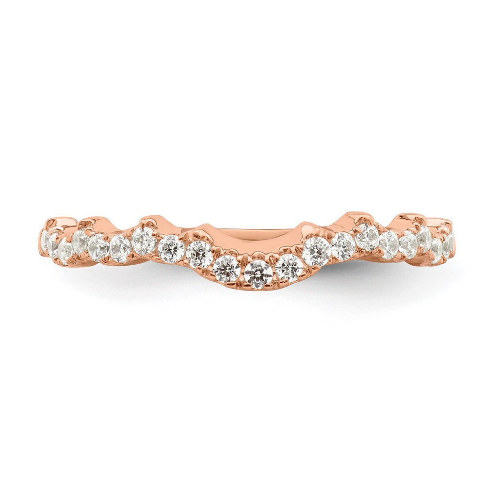 14K Roségold 1/4 Karat Diamant Contoured Komplett Ehering