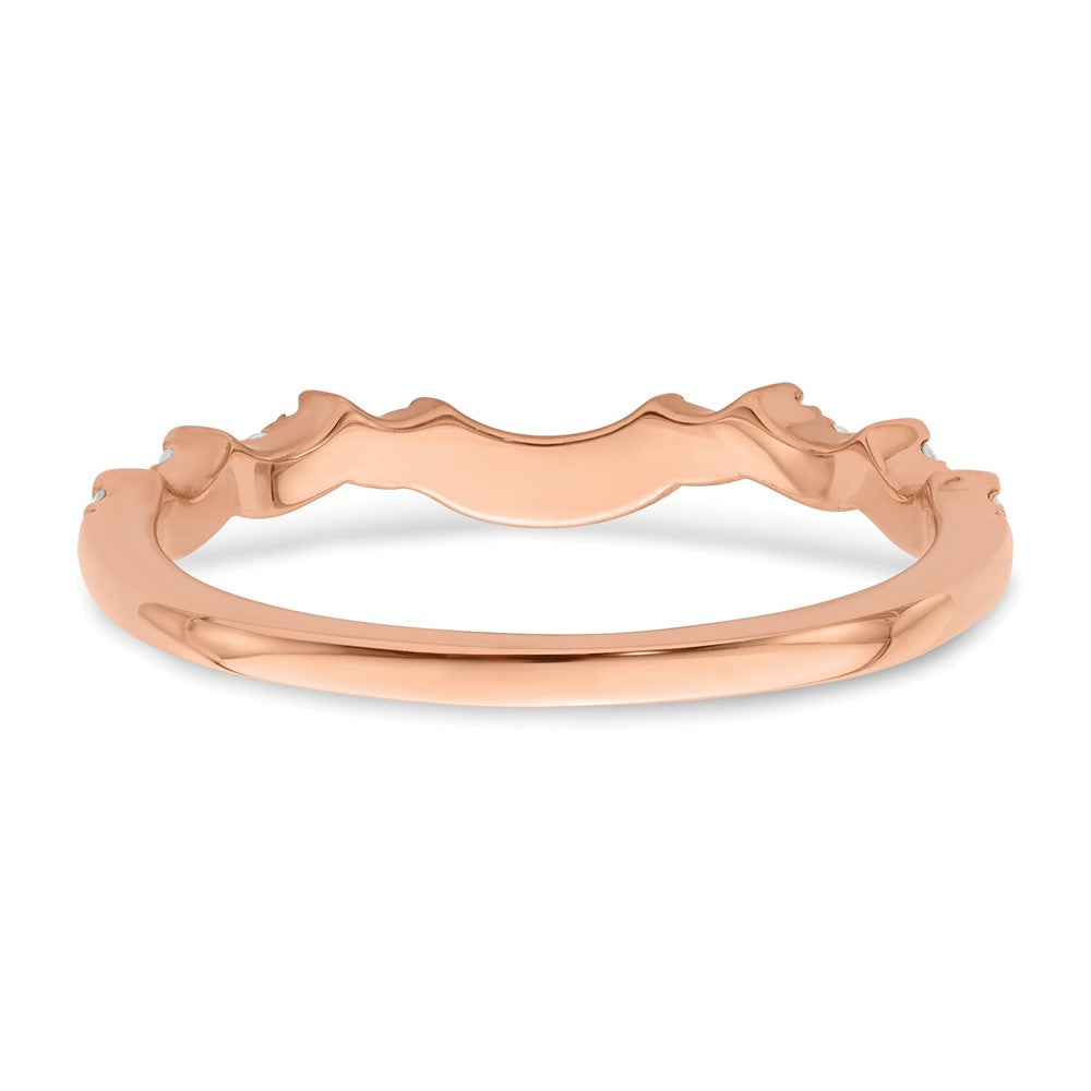 14K Roségold 1/4 Karat Diamant Contoured Komplett Ehering