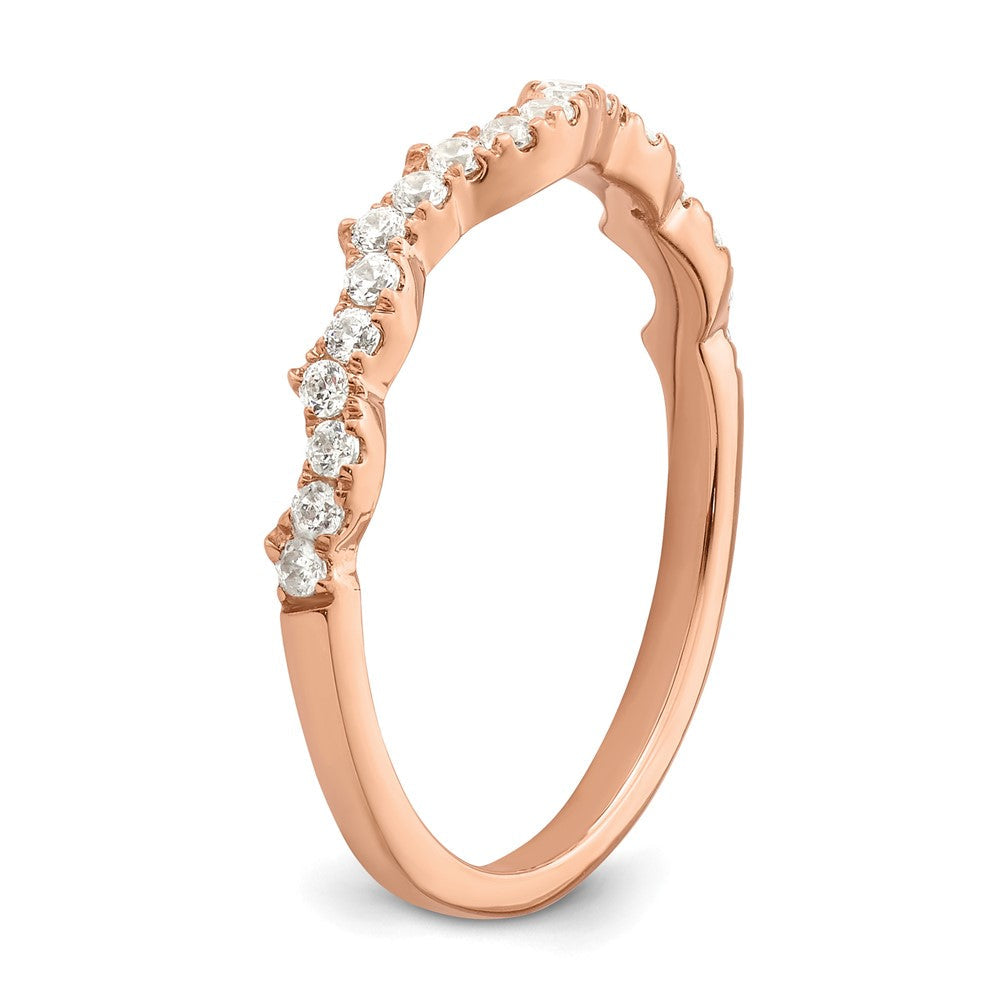 14K Roségold 1/4 Karat Diamant Contoured Komplett Ehering
