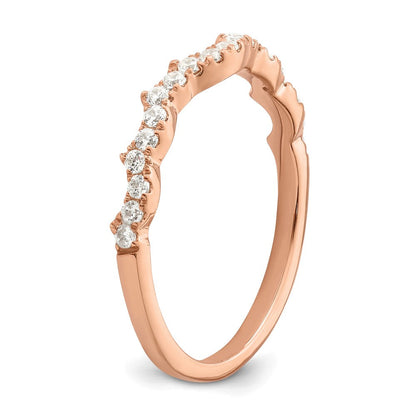 14K Roségold 1/4 Karat Diamant Contoured Komplett Ehering