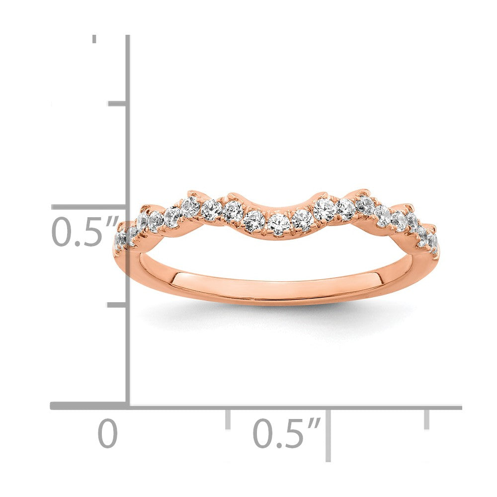 14K Roségold 1/4 Karat Diamant Contoured Komplett Ehering