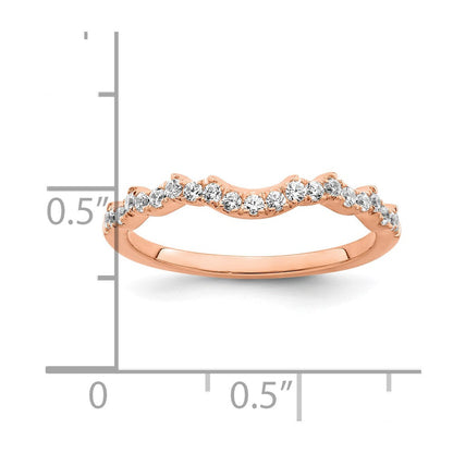 14K Roségold 1/4 Karat Diamant Contoured Komplett Ehering