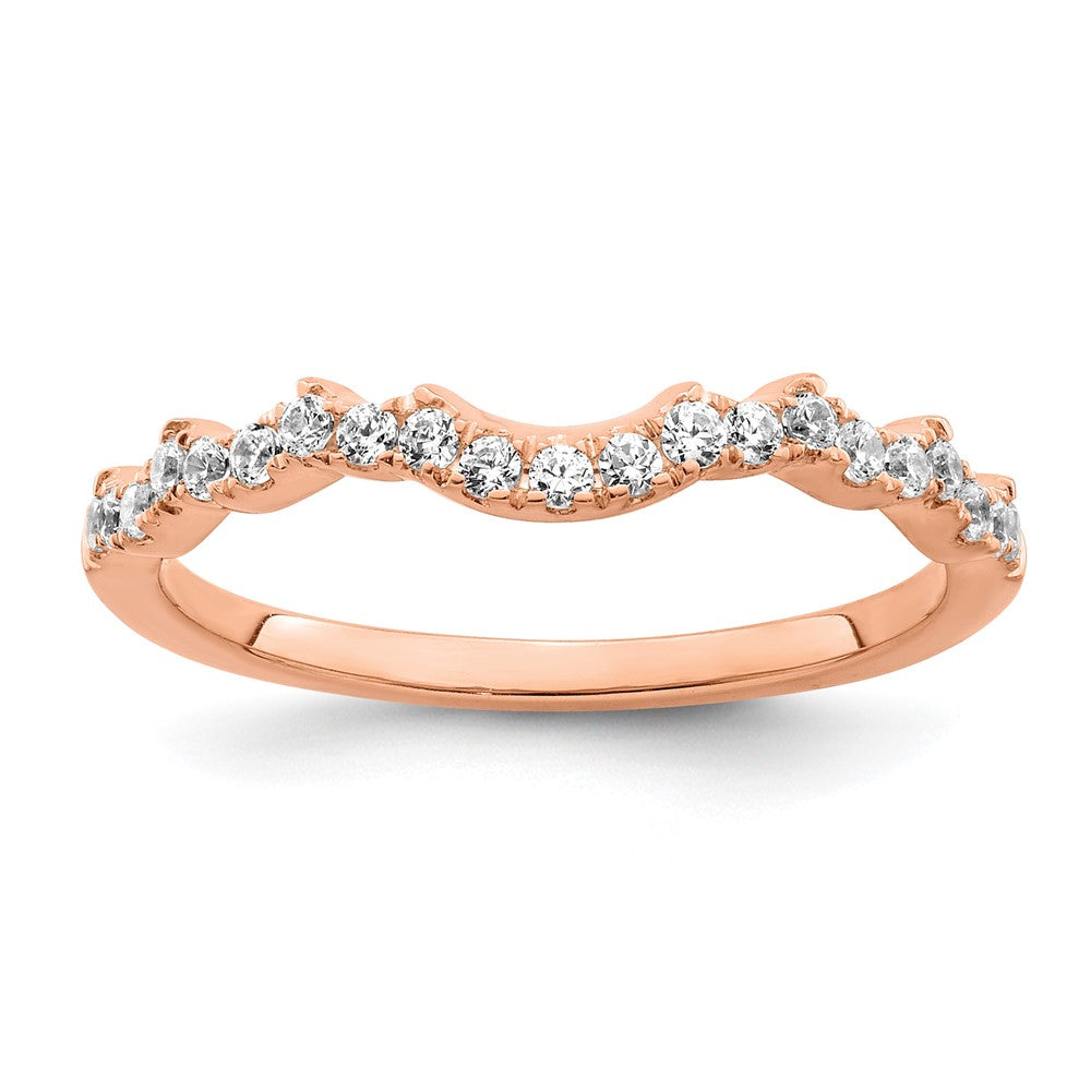 14K Roségold 1/4 Karat Diamant Contoured Komplett Ehering