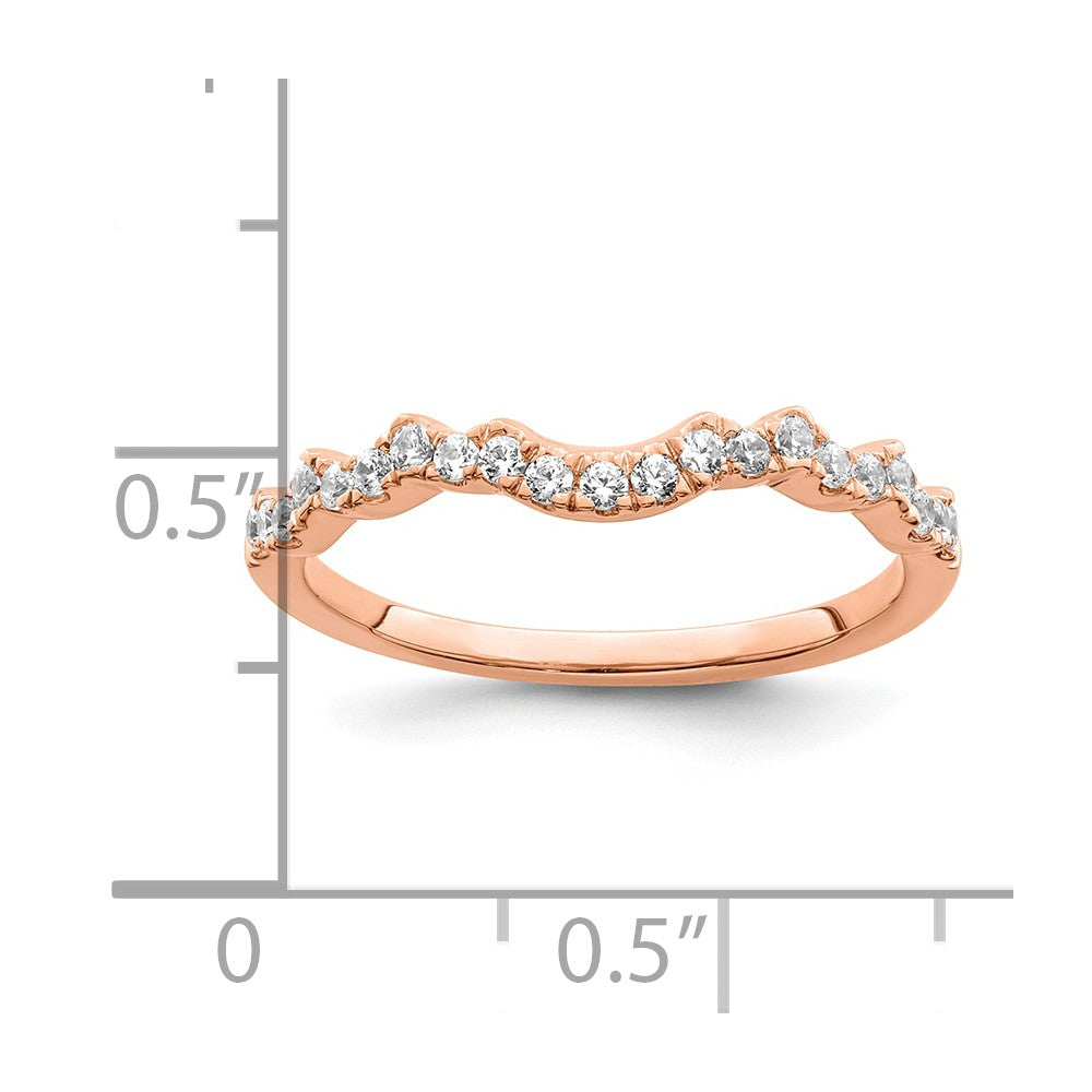 14K Roségold 1/5 Karat Diamant Contoured Komplett Ehering