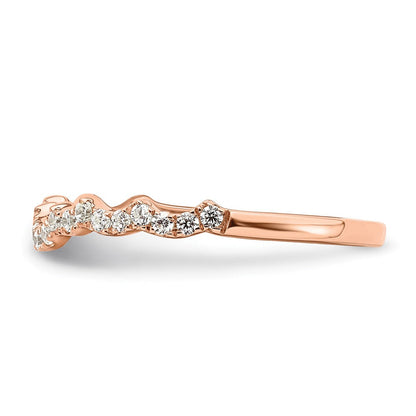 14K Roségold Ehering mit 0,2 ct. laborgezüchteten Diamanten, VS/SI+ G+