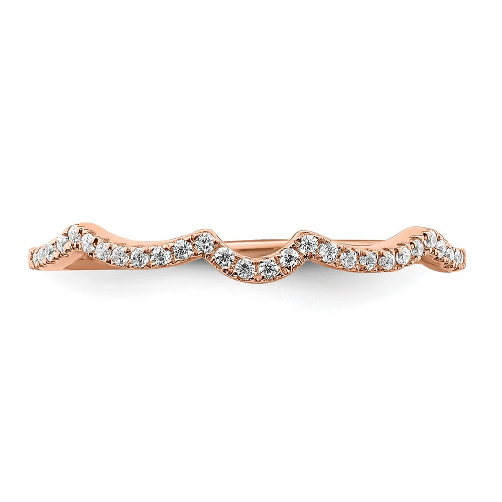 14K Roségold 1/15 Karat Diamant Contoured Komplett Ehering