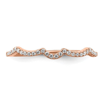 14K Roségold 1/15 Karat Diamant Contoured Komplett Ehering