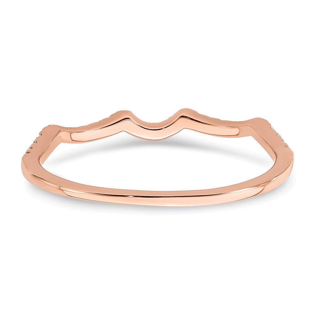 14K Roségold 1/15 Karat Diamant Contoured Komplett Ehering