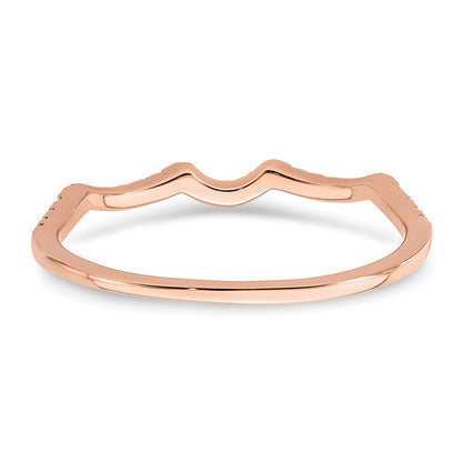 14K Roségold 1/15 Karat Diamant Contoured Komplett Ehering