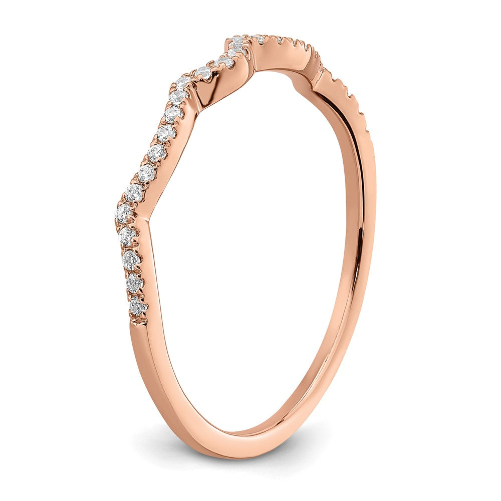 14K Roségold 1/15 Karat Diamant Contoured Komplett Ehering