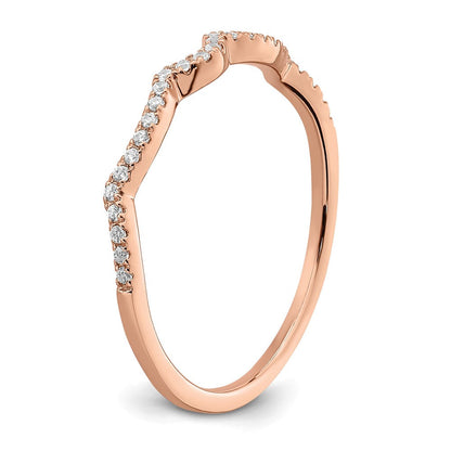 14K Roségold 1/15 Karat Diamant Contoured Komplett Ehering