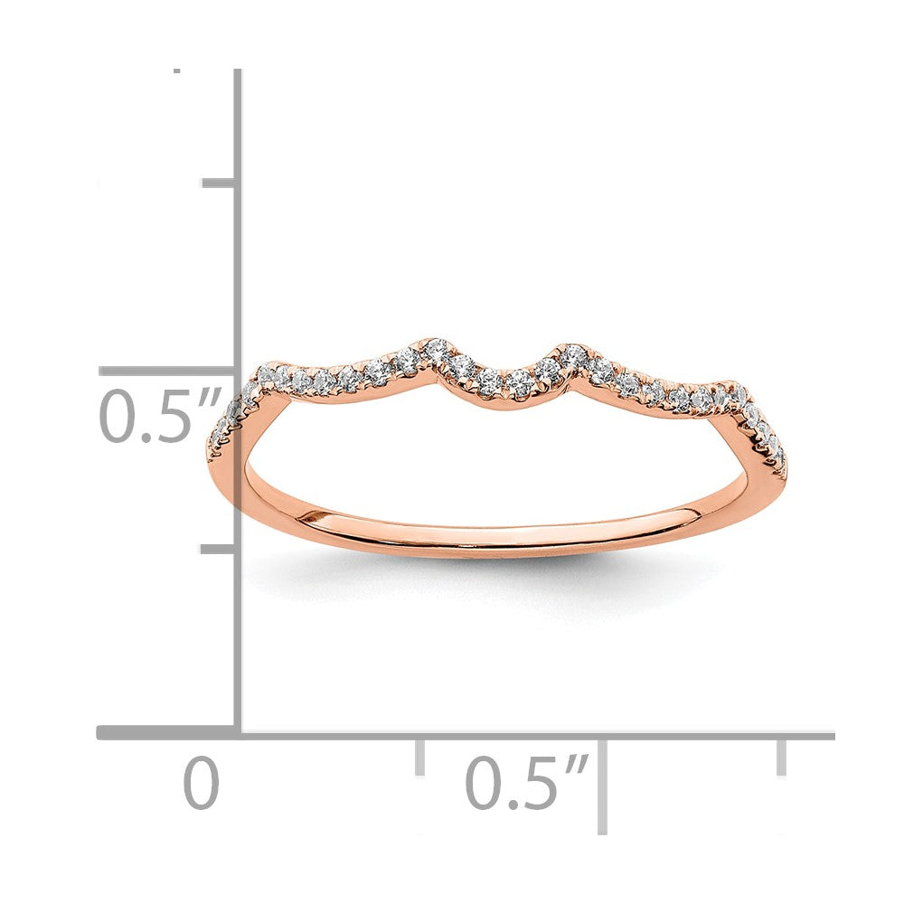 14K Roségold 1/15 Karat Diamant Contoured Komplett Ehering