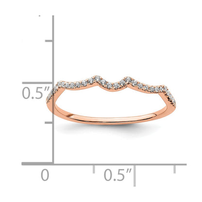 14K Roségold 1/15 Karat Diamant Contoured Komplett Ehering