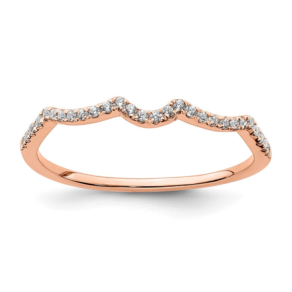 14K Roségold 1/15 Karat Diamant Contoured Komplett Ehering