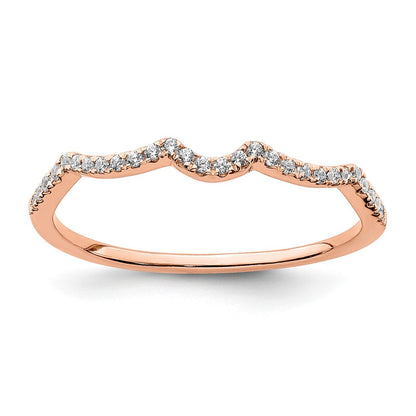 14K Roségold 1/15 Karat Diamant Contoured Komplett Ehering