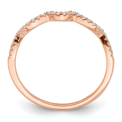 14K Roségold 1/15 Karat Diamant Contoured Komplett Ehering