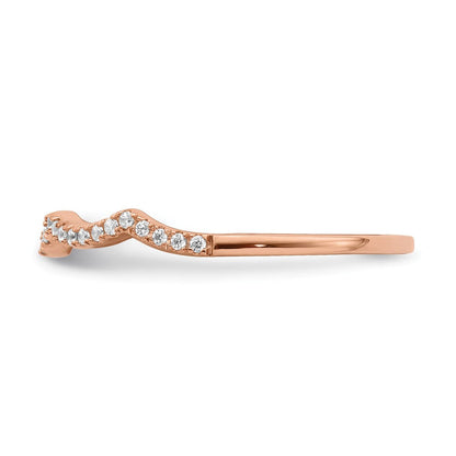 14K Roségold 1/15 Karat Diamant Contoured Komplett Ehering