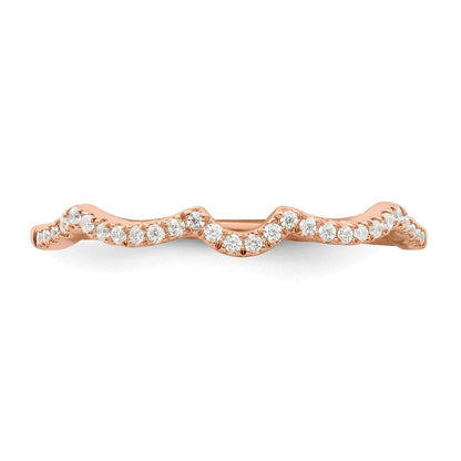 14K Roségold 1/15 Karat Diamant Contoured Komplett Ehering